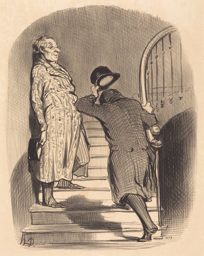 Nájemník, který přesně platí nájem od Honoré Daumier