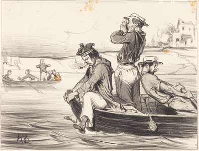Setkání uprostřed vody od Honoré Daumier