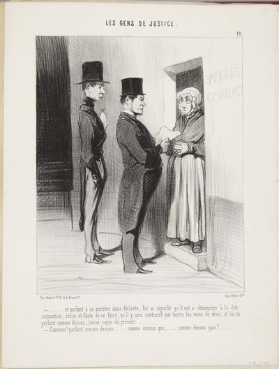 ...a promlouvaje ke své takto prohlášené domovnici... od Honoré Daumier