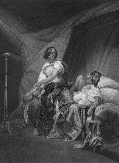 Judith and Holofernes, Judith, kap. 13, v 4, 7 (rytina) od Horace (after) Vernet