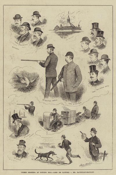 Střelba holubů v Notting Hill, Lord de Clifford vs. pan Davenport-Handley od Horace Morehen