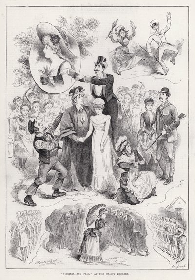 "Virginia a Paul" v divadle Gaiety (rytina) od Horace Morehen