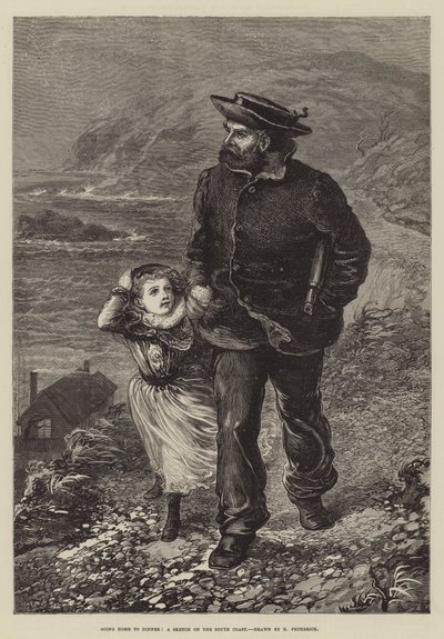 Jít domů na večeři, skica na jižním pobřeží od Horace Petherick