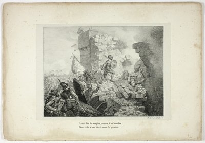 Ozbrojen krvavým železem, kryt štítem... od Horace Vernet