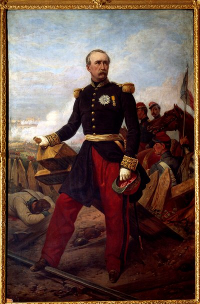 Portrét na nohou Patrice de Mac Mahon, marechal Francie v roce 1859, vévoda z Magenty (1808-1893) prezident republiky v letech 1873 až 1879 zástupce v bitvě u Magenty dne 4. od Emile Jean Horace Vernet