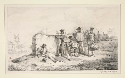 Vojáci v potyčkách od Emile Jean Horace Vernet