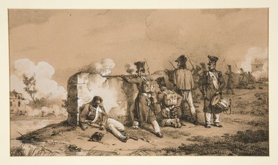Vojáci v rozptýlené sestavě od Horace Vernet