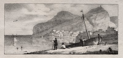 Pohled na mořský přístav od Emile Jean Horace Vernet
