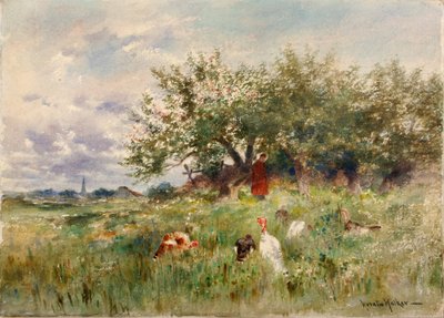 Sledování krůt, konec 19.-začátek 20. století. od Horatio Walker