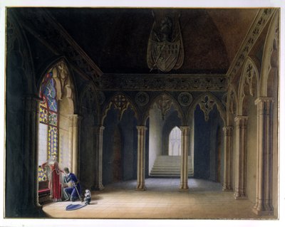 Odjezd rytířů (akvarel) od Hortense de Beauharnais