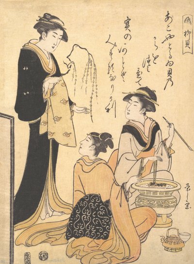 Skořápka vrby Yanagi-kai, z nepojmenované sady krasotisků na téma S..., ca. 1791. od Hosoda Eishi