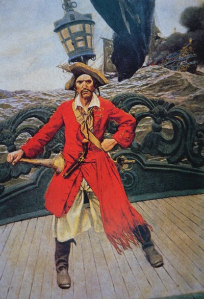 Náčelník pirátů (barevné lito) od Howard (after) Pyle