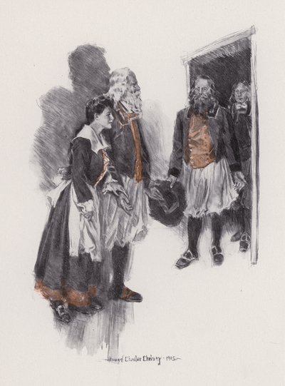 Ilustrace k Evangeline, A Tale of Arcadie, Henry Wadsworth Longfellow (litho) od Howard Chandler (after) Christy