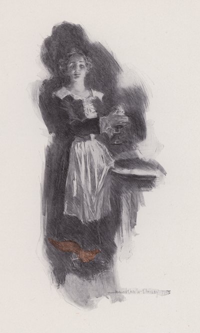 Ilustrace k Evangeline, A Tale of Arcadie, Henry Wadsworth Longfellow (litho) od Howard Chandler (after) Christy