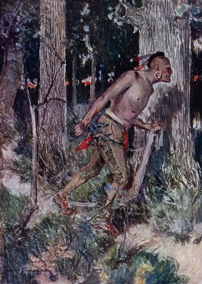 Ilustrace k filmu The Courtship of Miles Standish od Henryho Wadswortha Longfellowa (barevné lito) od Howard Chandler (after) Christy
