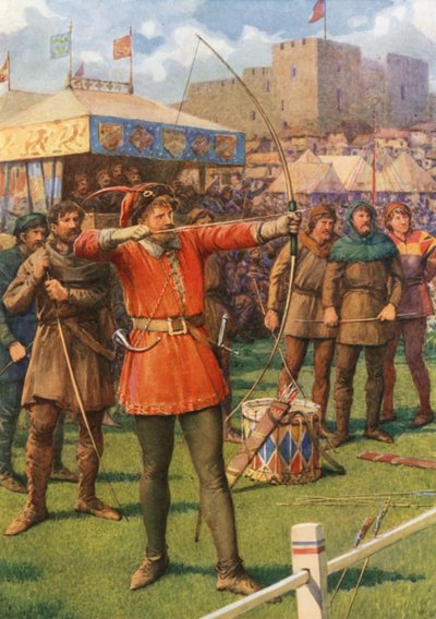 „Robin Hood na májových radovánkách“ (barva lito) od Howard Davie