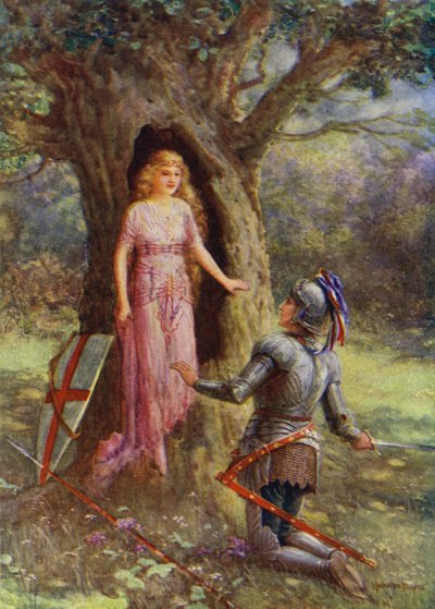St Denis of France a Fair Eglantine (barevné lito) od Howard Davie
