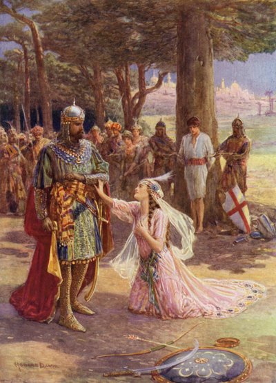 Svatý Jakub Španělský a princezna Celestýna (barevné lito) od Howard Davie