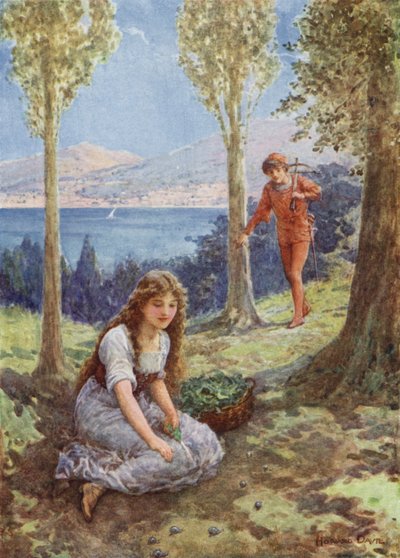 „Najednou se zastavil a nadšeně zíral“ z „Filadoro“ (barva litho) od Howard Davie