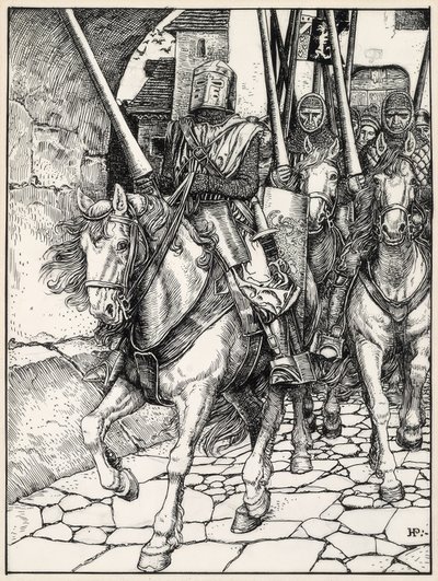 Odjížděli s dusotem kopyt a zvonivým brněním. od Howard Pyle