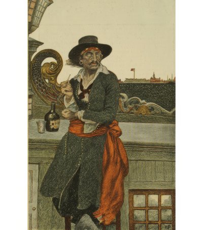 Kidd na palubě lodi "Adventure Galley" od Howard Pyle