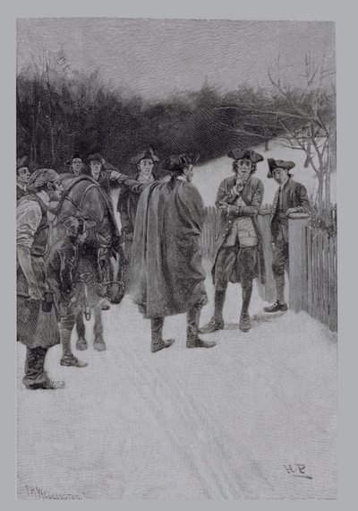 Paul Revere Bringing News to Sullivan, vyryto F.H. Wellingtonem, ilustrace z 