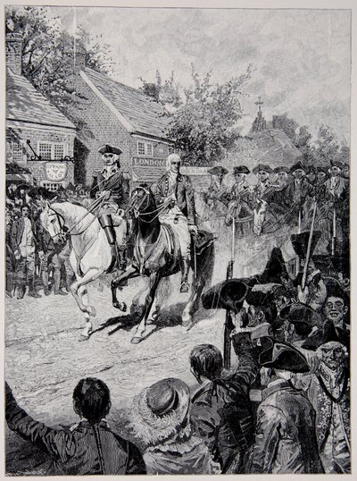 Civil Procession v čele s generálem Washingtonem a guvernérem Clintonem od Howard Pyle