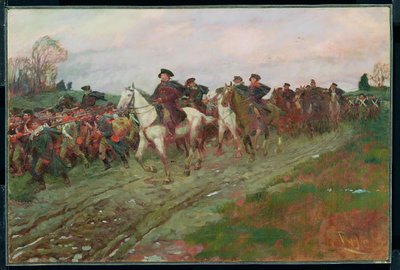 The Retreat through the Jerseys, z „Příběhu revoluce“ od Henryho Cabot Lodge (1850-1924), publikované v Scribner