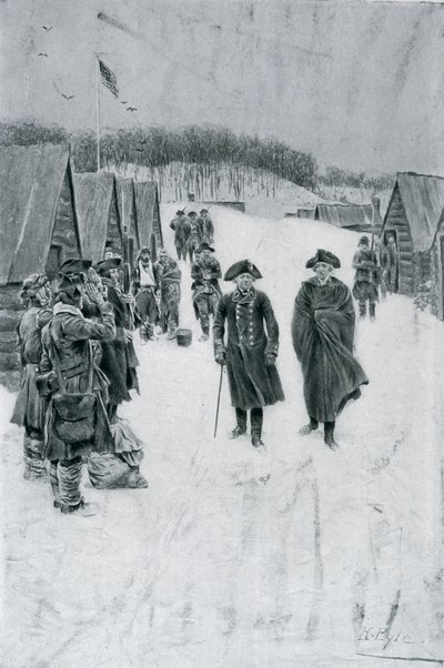 Washington a Steuben v Valley Forge, ilustrace z 