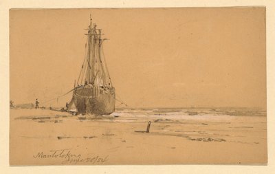 Kresba, Na pobřeží v Mantolokingu, 1884 od Howard Russell Butler