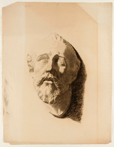 Kresba odlitku mužské hlavy od Howard Russell Butler