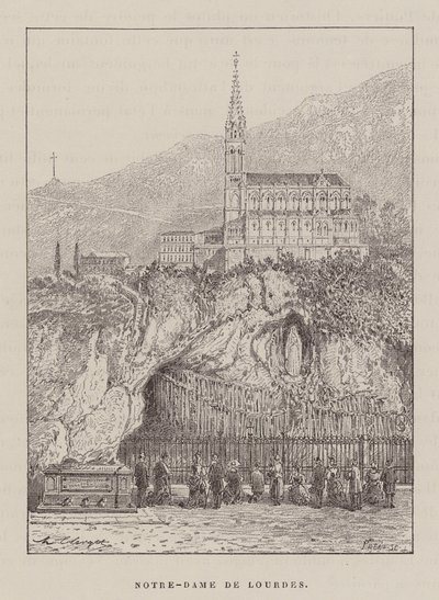 Notre-Dame De Lourdes (rytina) od Hubert Clerget