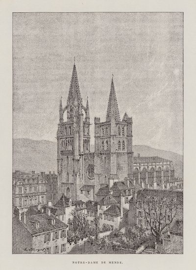 Notre-Dame De Mende (rytina) od Hubert Clerget