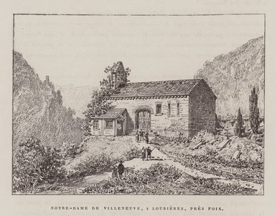 Notre-Dame De Villeneuve, A Lourieres, Pres Foix (rytina) od Hubert Clerget