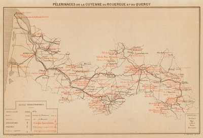 Pelerinages De La Guyenne Du Rouergue Et Du Quercy (barevná litografie) od Hubert Clerget