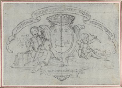 Erb se třemi putti od Hubert Francois Gravelot