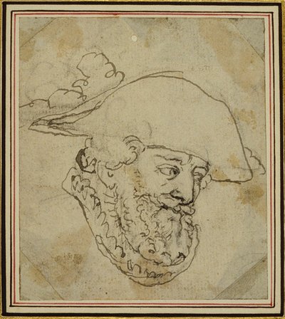 Hlava muže od Hubert Francois Gravelot