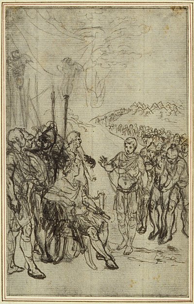 Studie k Lucainově "La Pharsale", Canto IV od Hubert Francois Gravelot