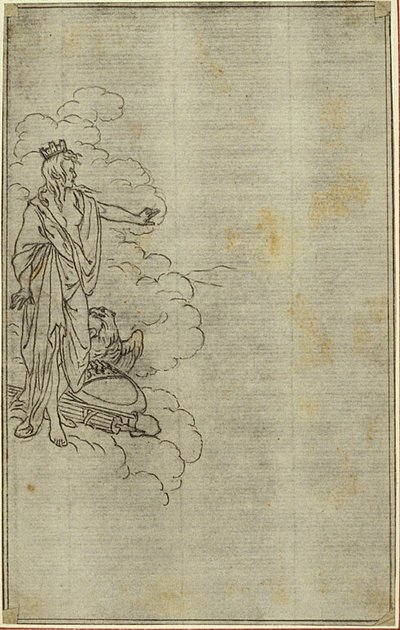 Studie k Lucainově "La Pharsale", Canto I, Stojící ženská postava s korunou od Hubert Francois Gravelot