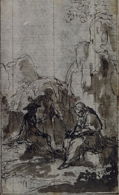 Studie k vinětě v díle abbého Dinouarta "Vie du Venerable don Juan de Palafox", str. 391. od Hubert Francois Gravelot