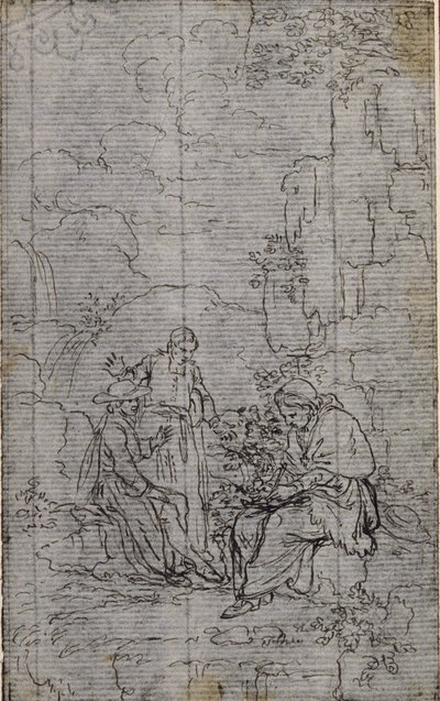 Studie k vinětě v díle abbého Dinouarta "Vie du Venerable don Juan de Palafox", str. 391. od Hubert Francois Gravelot