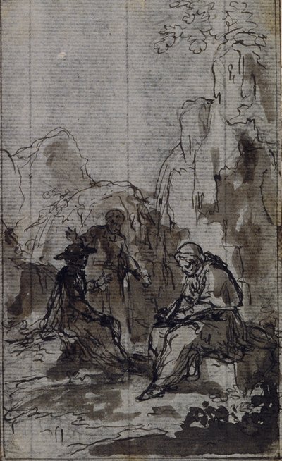 Studie k vinětě v díle abbého Dinouarta "Vie du Venerable don Juan de Palafox", str. 391. od Hubert Francois Gravelot