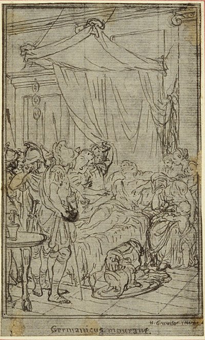 Studie k ilustraci v Tacitově díle "Tiberius aneb Prvních šest knih letopisů", kniha II, svazek 1. od Hubert Francois Gravelot