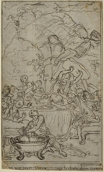 Studie k ilustraci v Tacitově díle "Tiberius aneb Šest prvních knih letopisů", kniha IV, svazek 2, 2. studie od Hubert Francois Gravelot