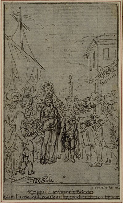 Studie k ilustraci v Tacitově díle "Tiberius aneb Šest prvních knih letopisů", kniha III, svazek 2, 2. studie od Hubert Francois Gravelot