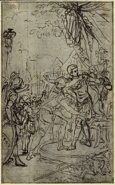 Studie k ilustraci v Tacitově díle "Tiberius aneb Šest prvních knih letopisů", kniha I, svazek 1, 3. studie od Hubert Francois Gravelot