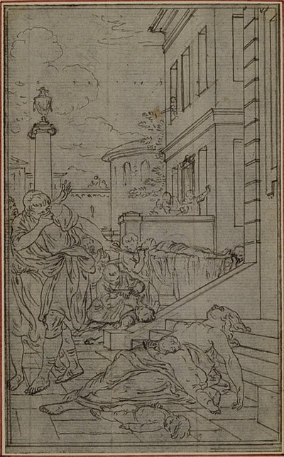 Studie k vinětě Lucretiova díla "O povaze věcí", svazek II, kniha VI od Hubert Francois Gravelot
