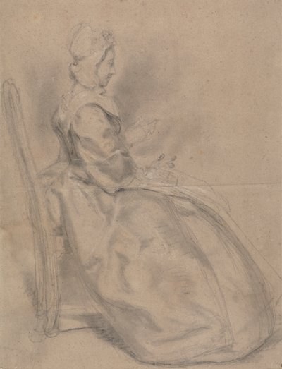 Studie sedící dámy od Hubert Francois Gravelot