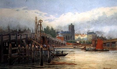 Starý most Putney Bridge od Hubert James Medlycott