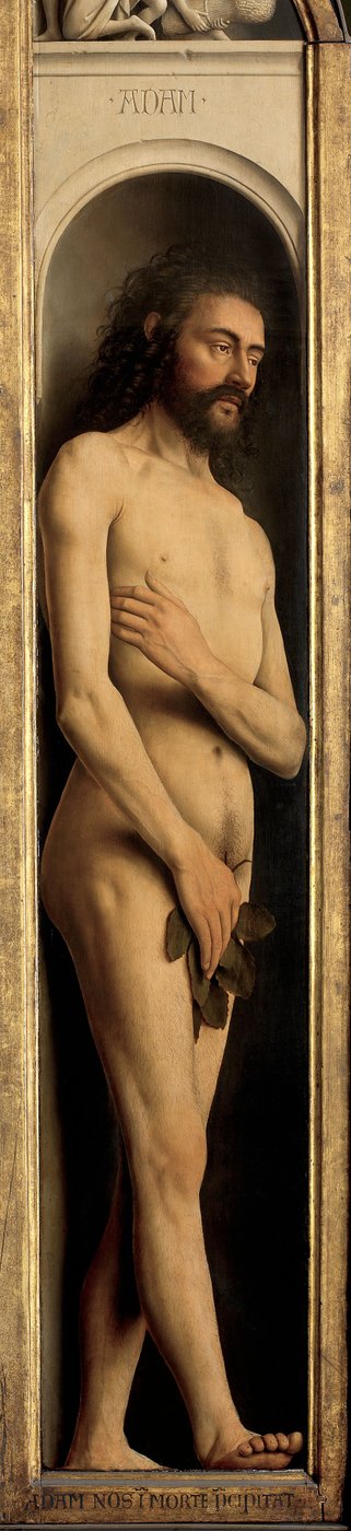Adam, detail z levého křídla gentského oltáře od Hubert & Jan van (1390 1441) Eyck